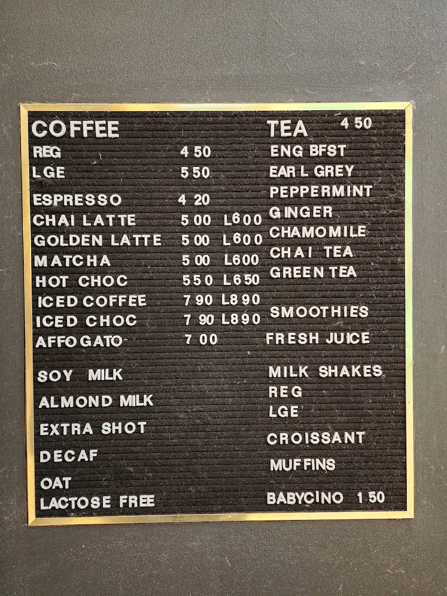 Menu, Little Sparrow Melbourne