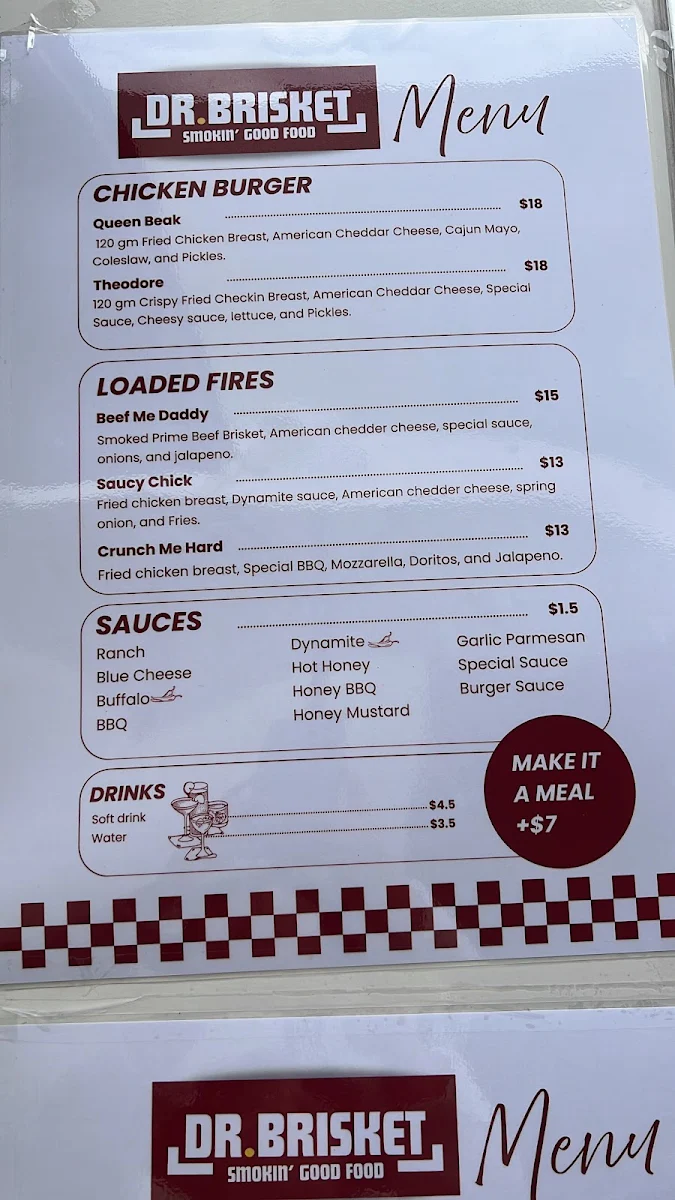 Menu, Dr.Brisket