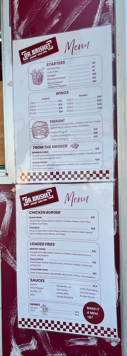 Menu, Dr.Brisket