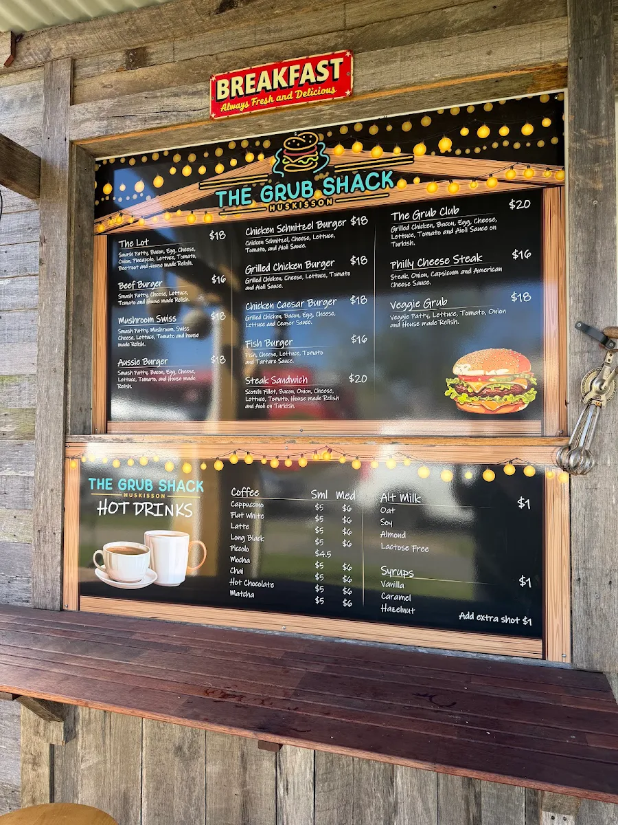 Menu, The Grub Shack Huskisson