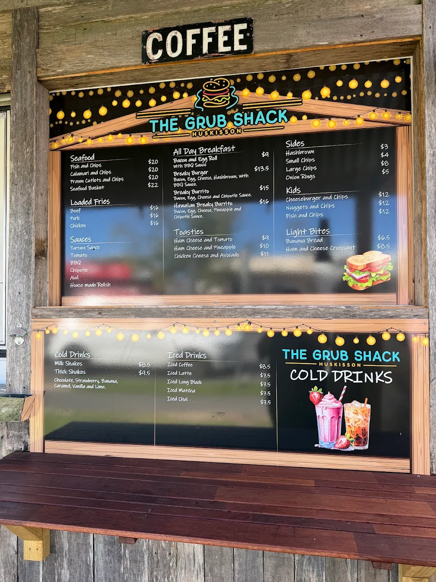 Menu, The Grub Shack Huskisson