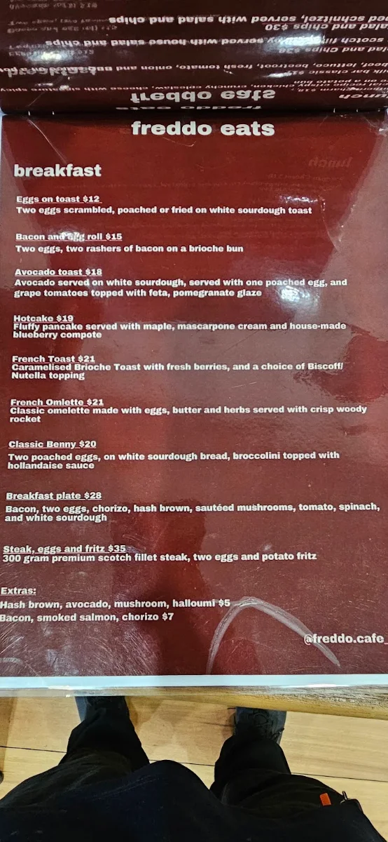 Menu, Kafé Neo