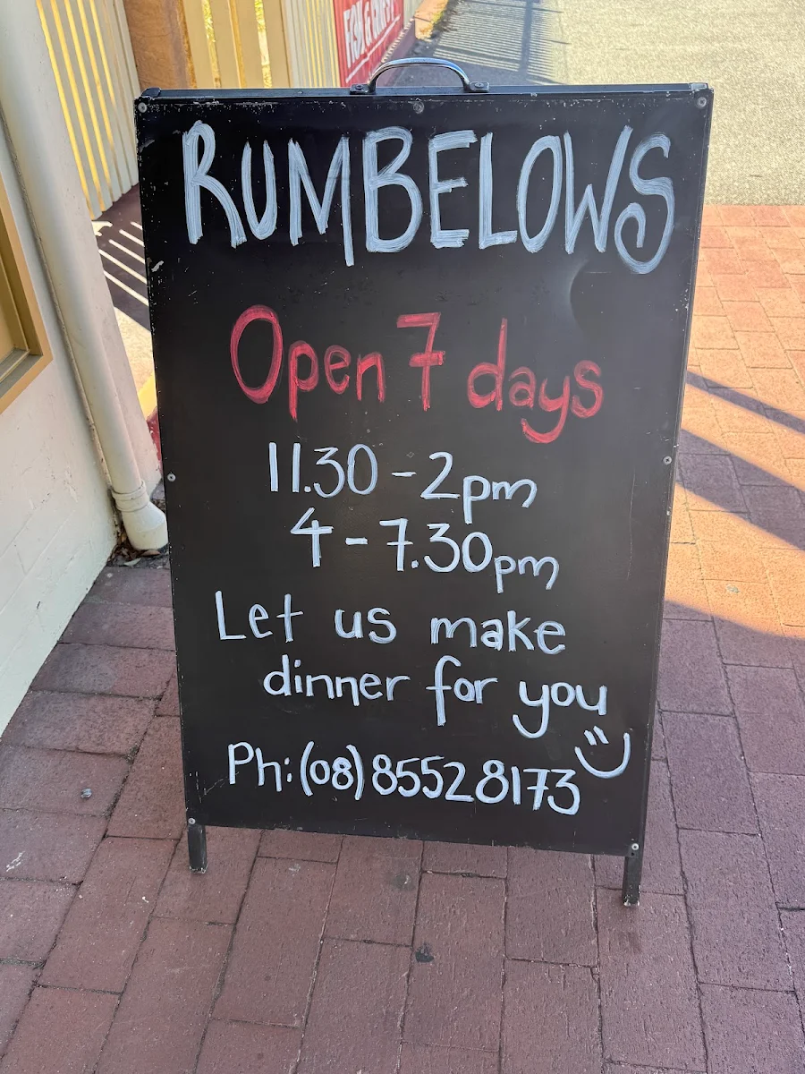 Menu, Rumbelows Restaurant