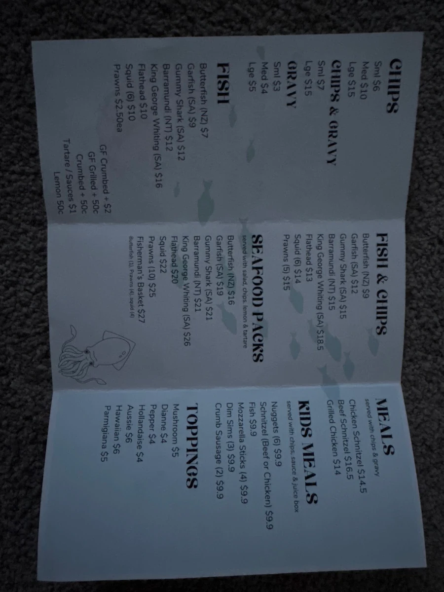 Menu, Rumbelows Restaurant