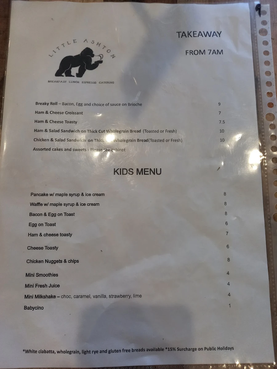 Menu, Little Ashton