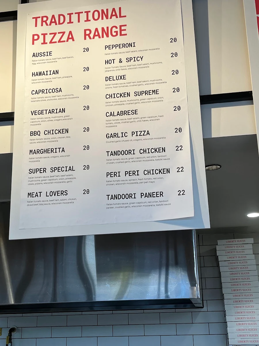 Menu, Liberty Slices Blackburn