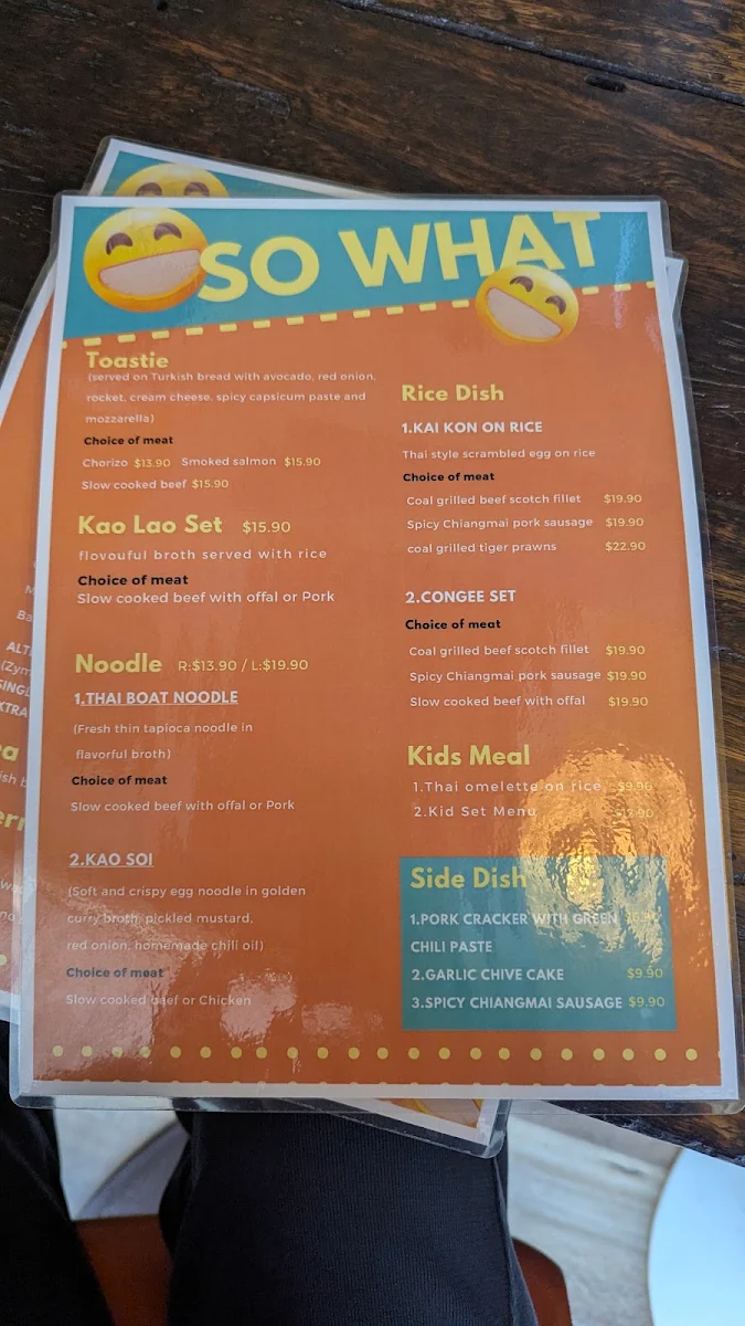 Menu, So What Stereo