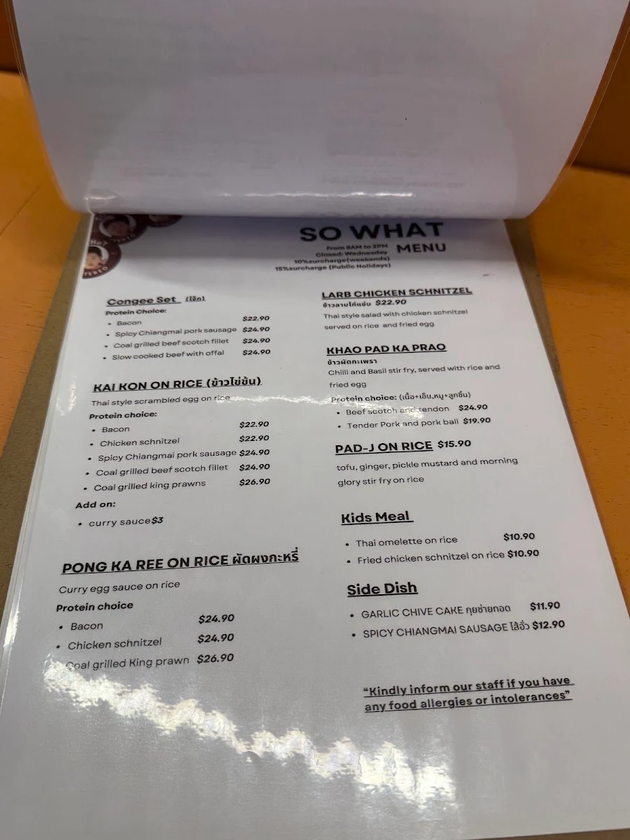 Menu, So What Stereo