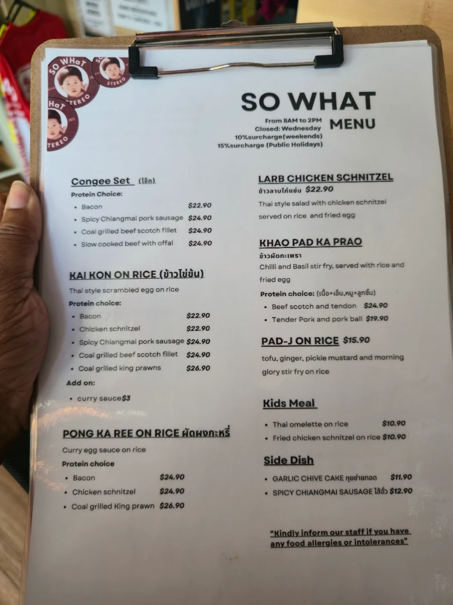 Menu, So What Stereo
