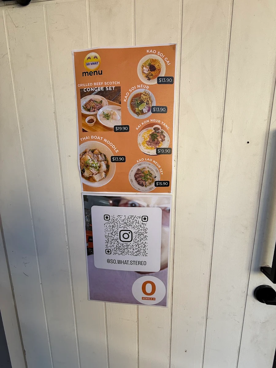 Menu, So What Stereo