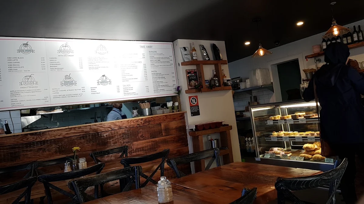 Menu, The Charles Corner cafe
