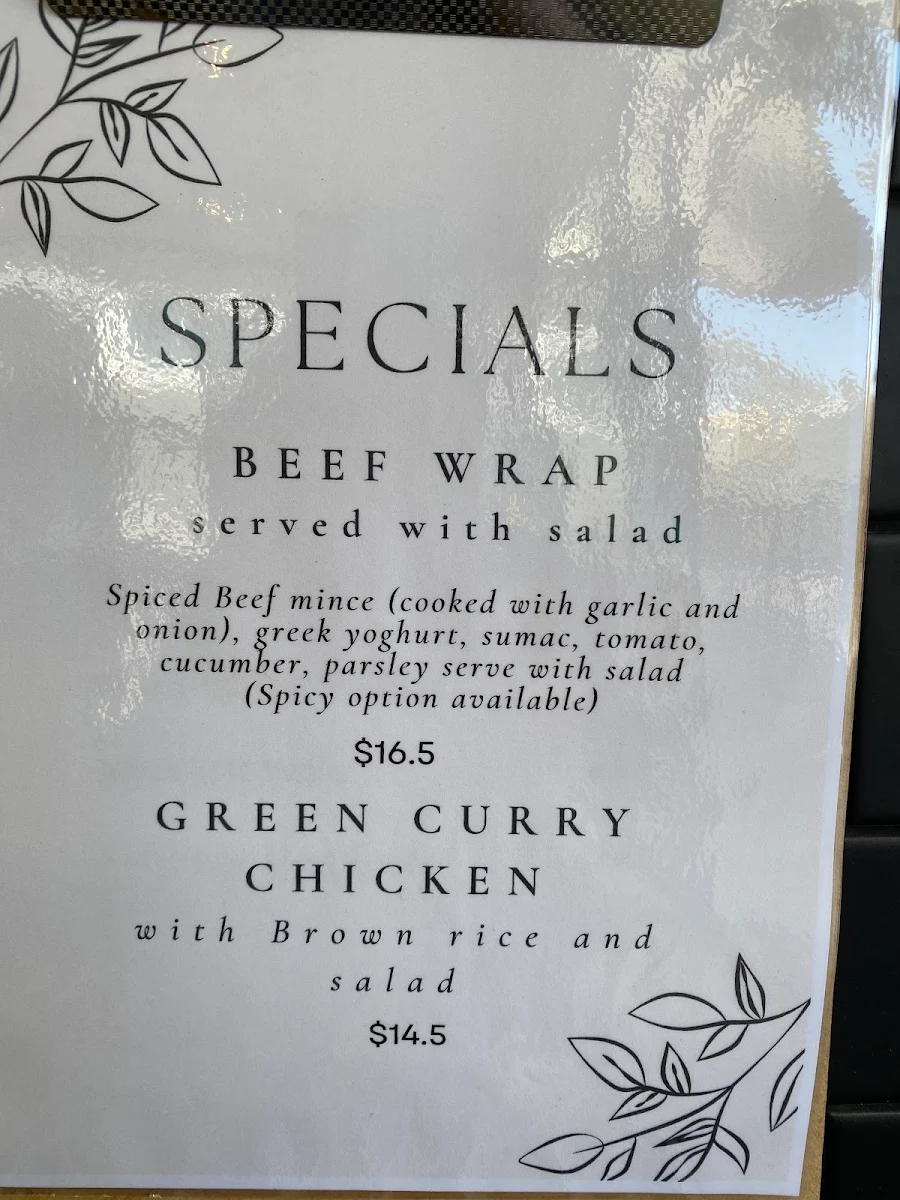 Menu, BATCH ZKK Cafe Macquarie