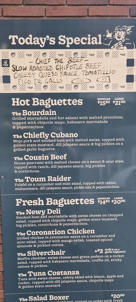 Menu, Chiefly West