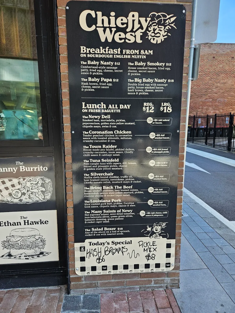 Menu, Chiefly West