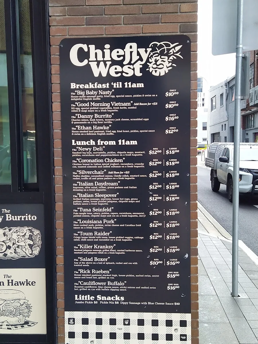 Menu, Chiefly West