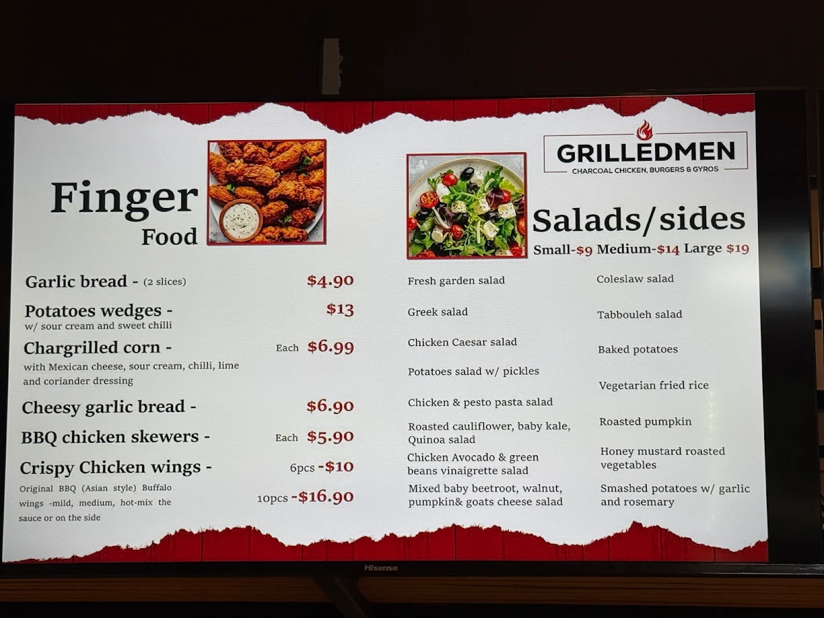 Menu, Grilledmen
