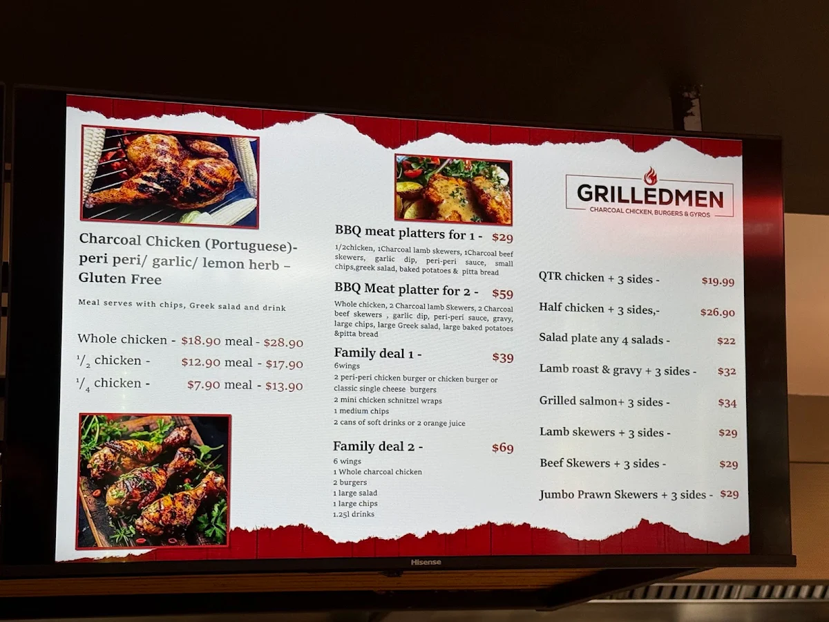Menu, Grilledmen