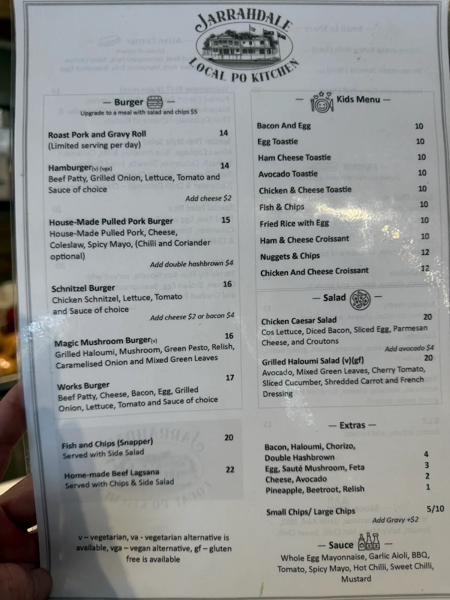 Menu, Jarrahdale Local Po Kitchen