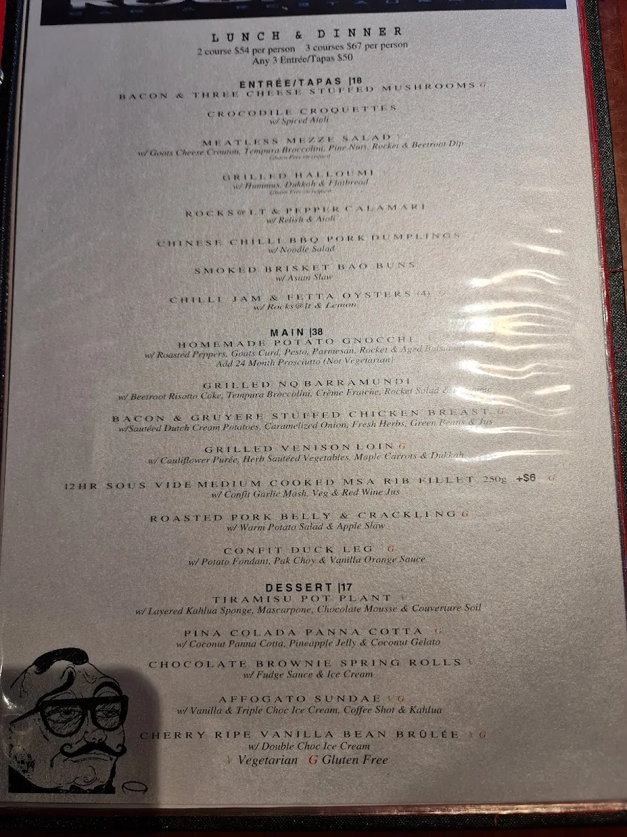 Menu, Rocksalt Bar & Restaurant
