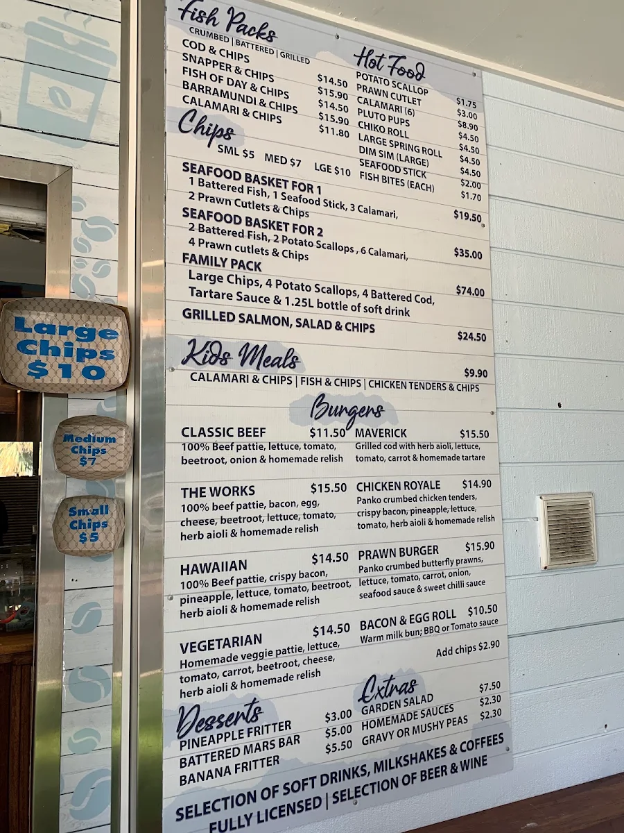 Menu, Selfish Fish N Chips