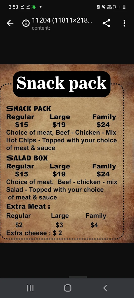 Menu, Tombik Kebab