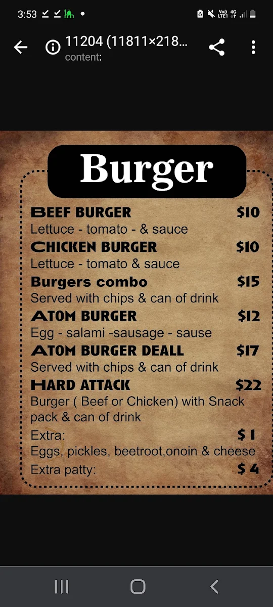 Menu, Tombik Kebab