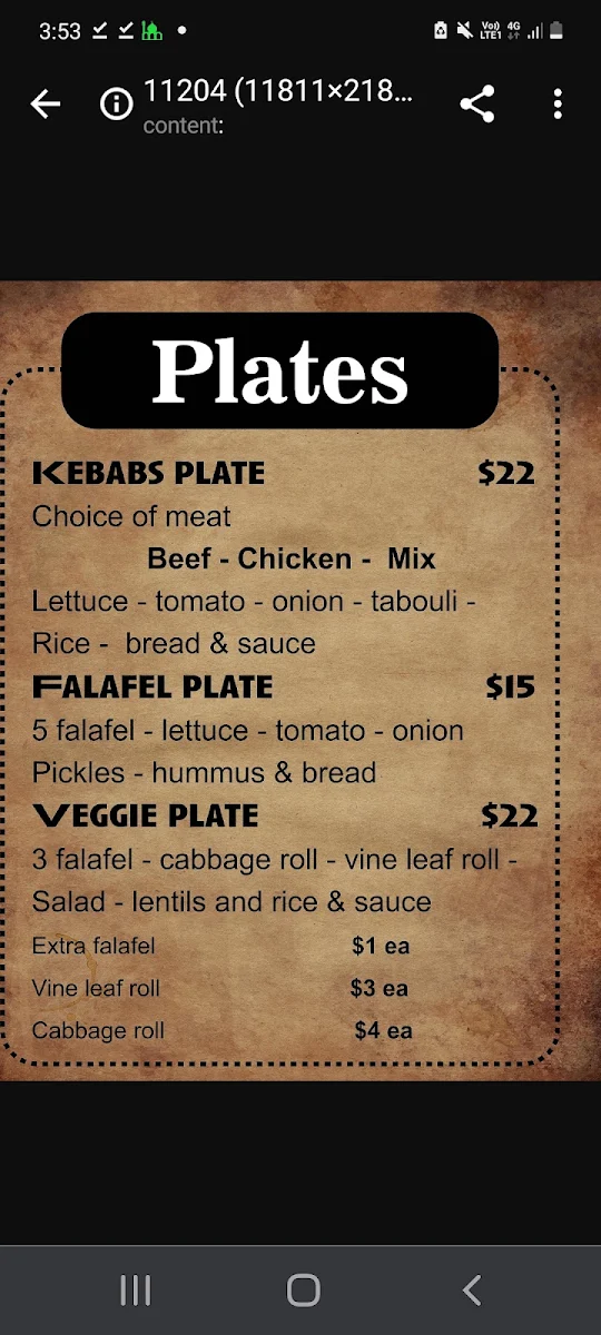Menu, Tombik Kebab