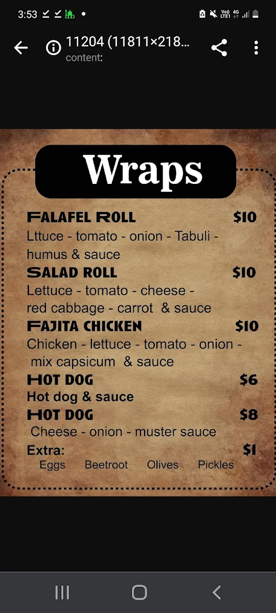 Menu, Tombik Kebab