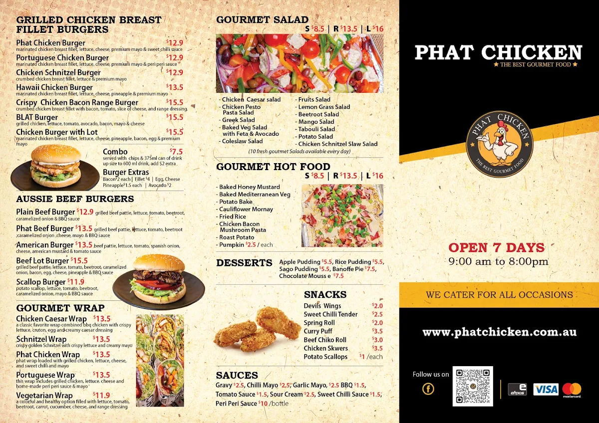 Menu, Phat Chicken Nerang