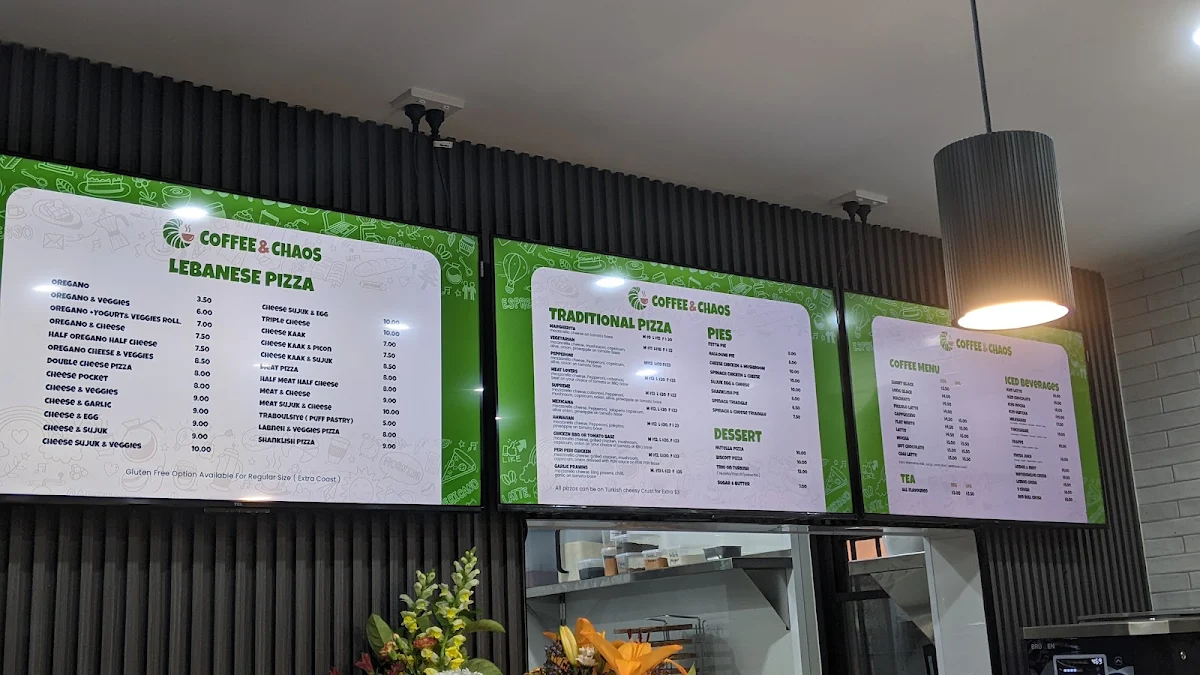 Menu, Coffee & chaos