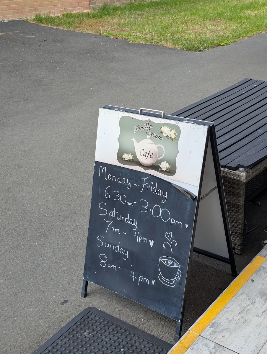 Menu, Vanilla Cream Cafe