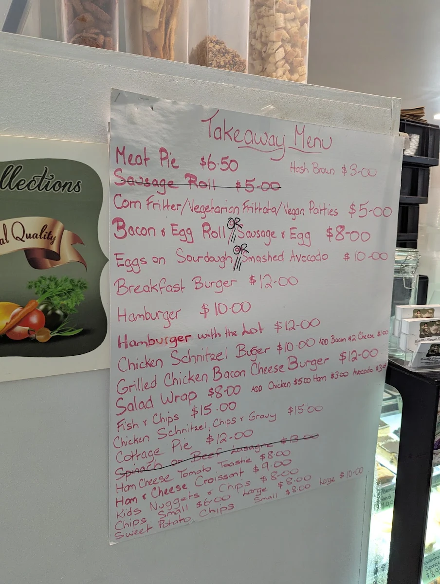 Menu, Vanilla Cream Cafe