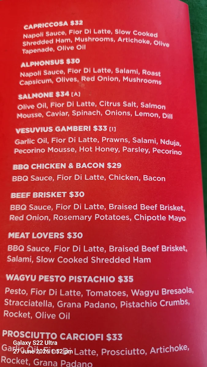 Menu, The Glen Hotel