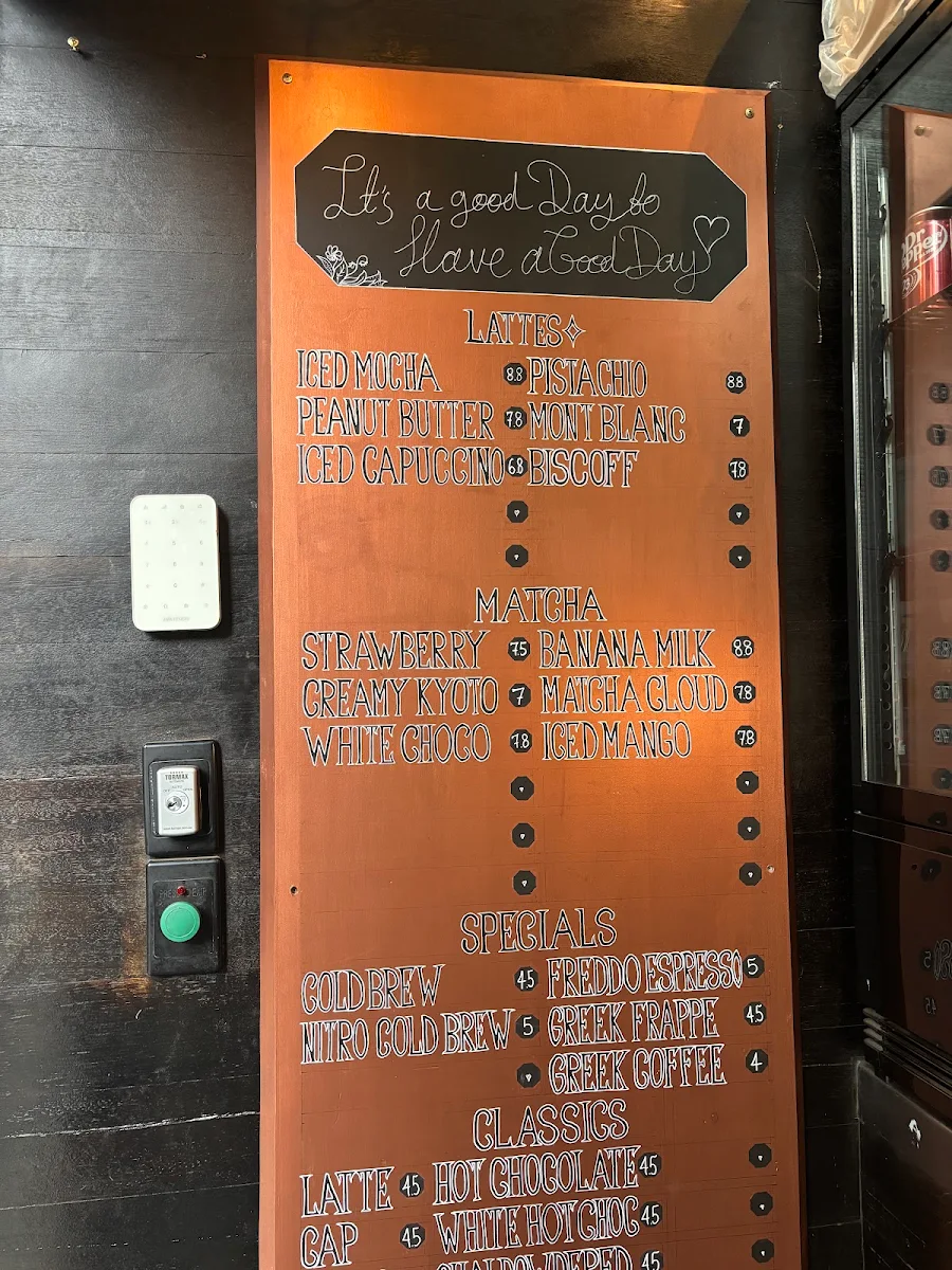 Menu, Pocket Espresso Cafe