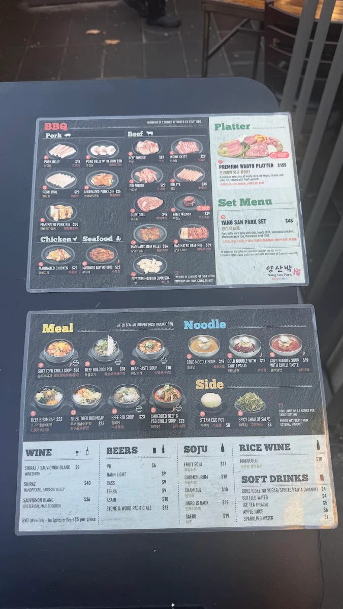 Menu, Yang San Park