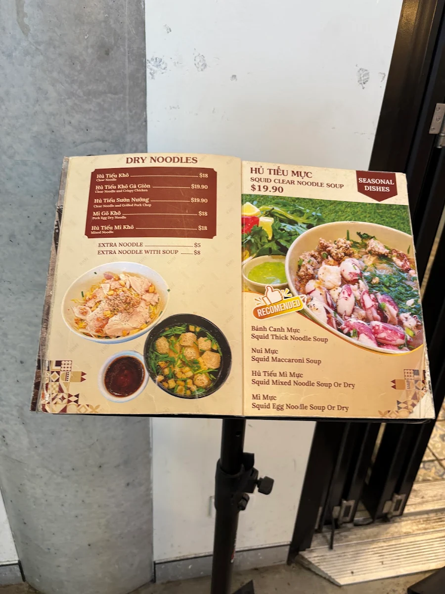 Menu, Khoi Restaurant