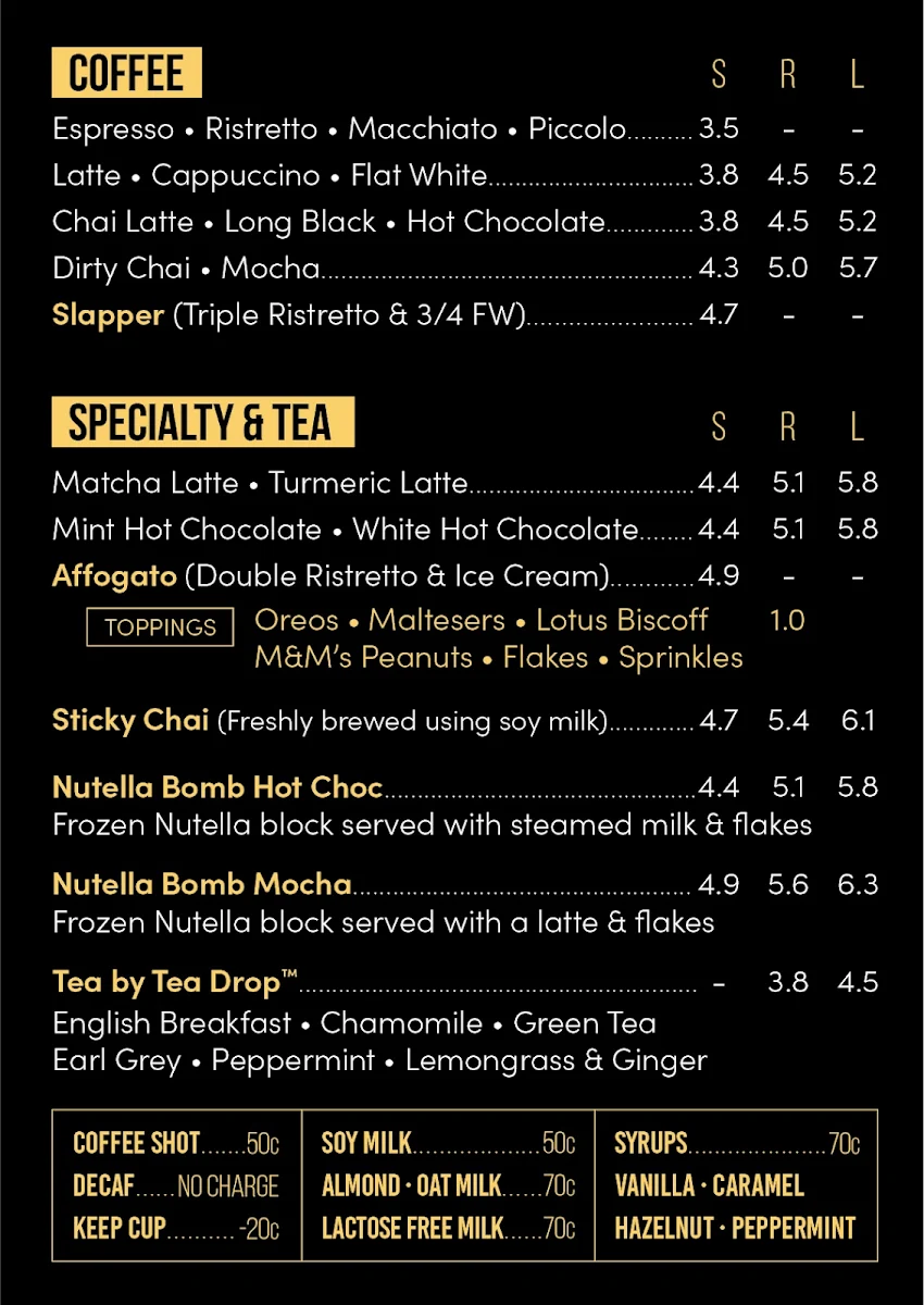 Menu, Piccolo Me Silverwater