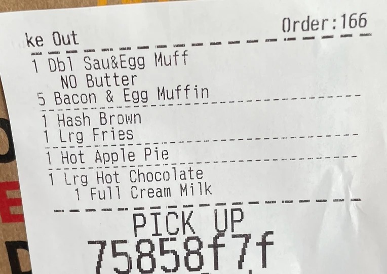 Menu, McDonald's St Albans