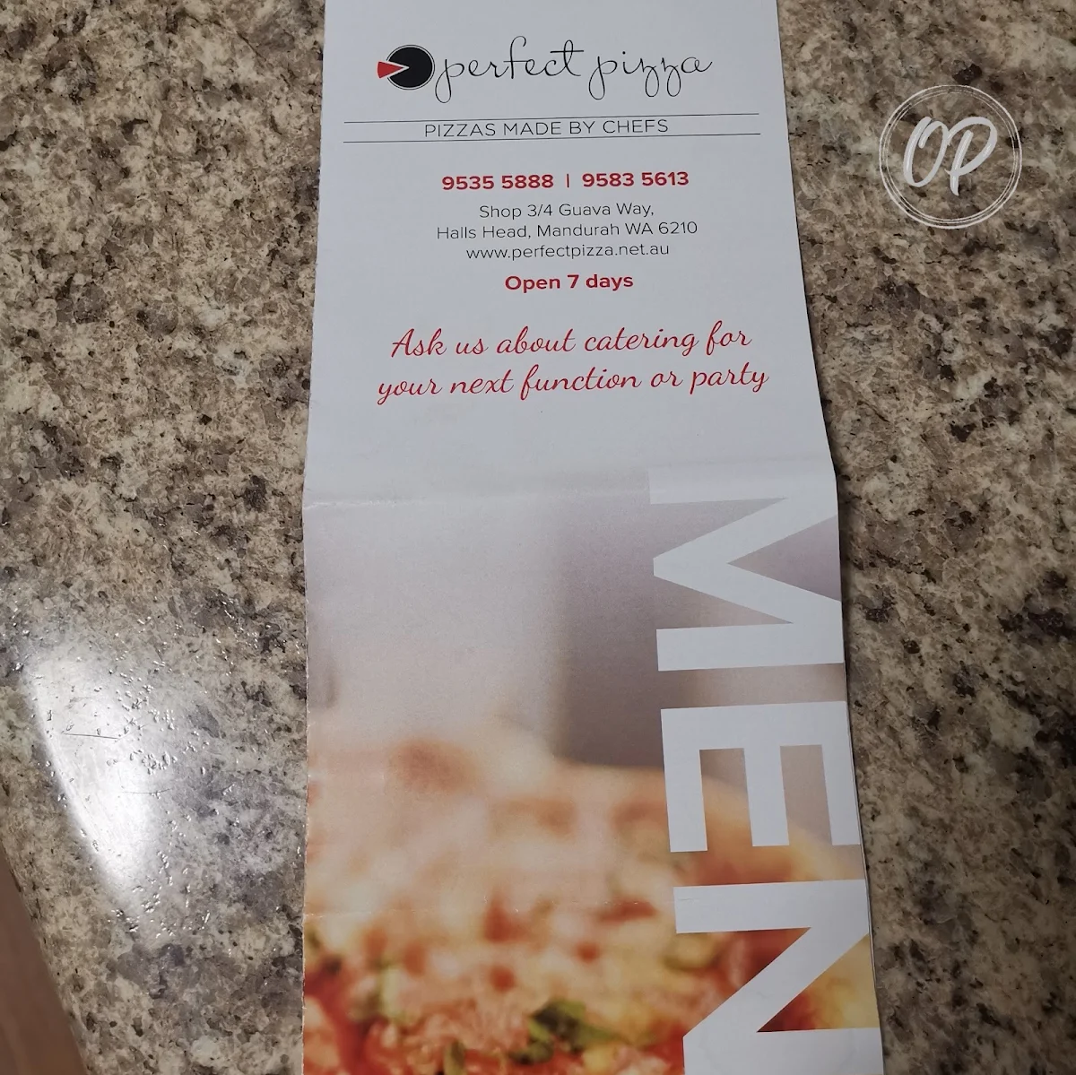Menu, Perfect Pizza Halls Head