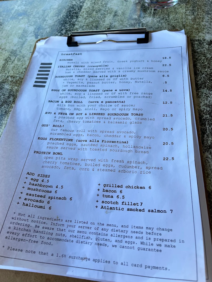 Menu, Due Passi