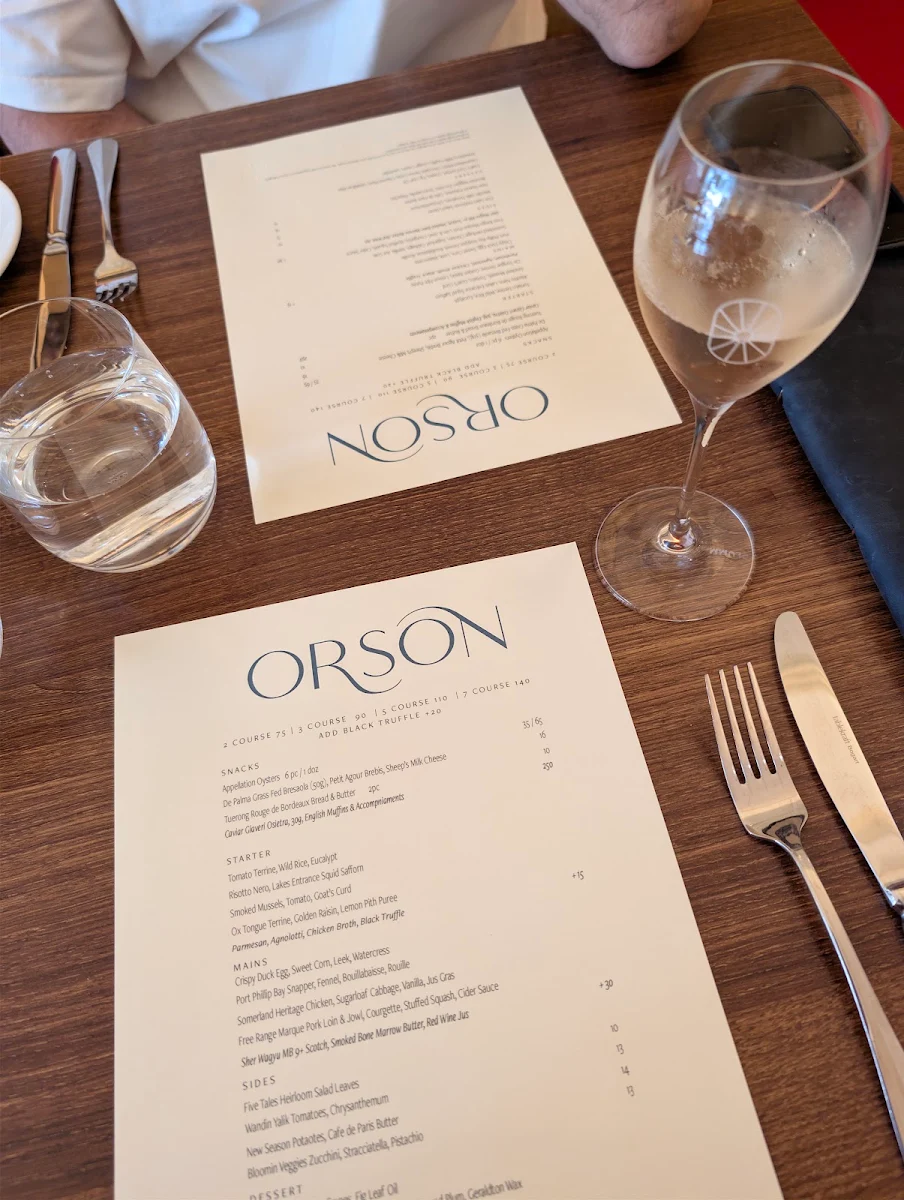 Menu, Orson