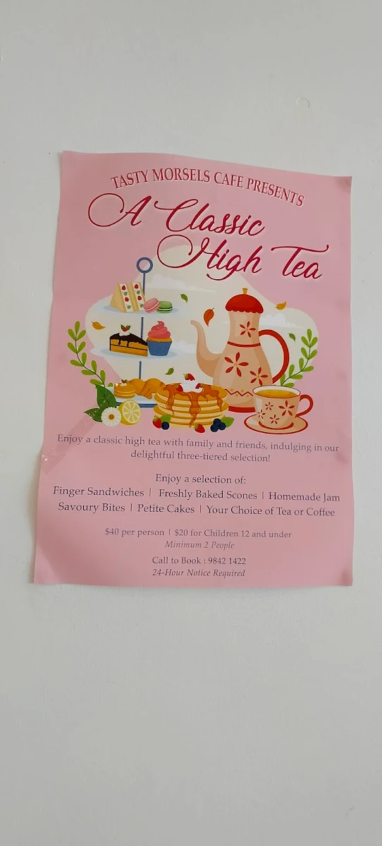 Menu, Tasty Morsels Cafe and Catering