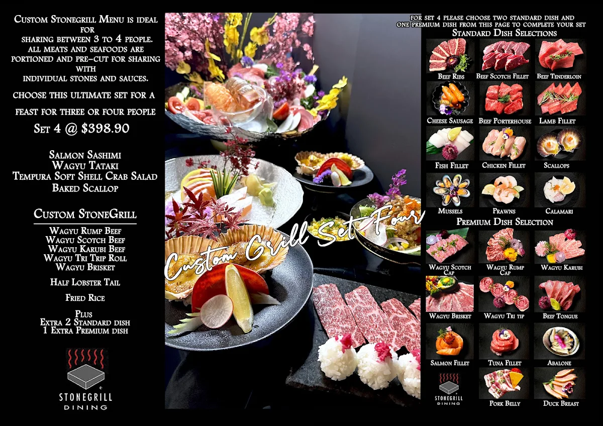 Menu, Ishiya Japanese Stonegrill