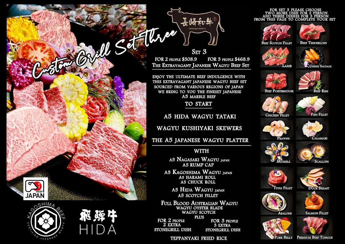 Menu, Ishiya Japanese Stonegrill