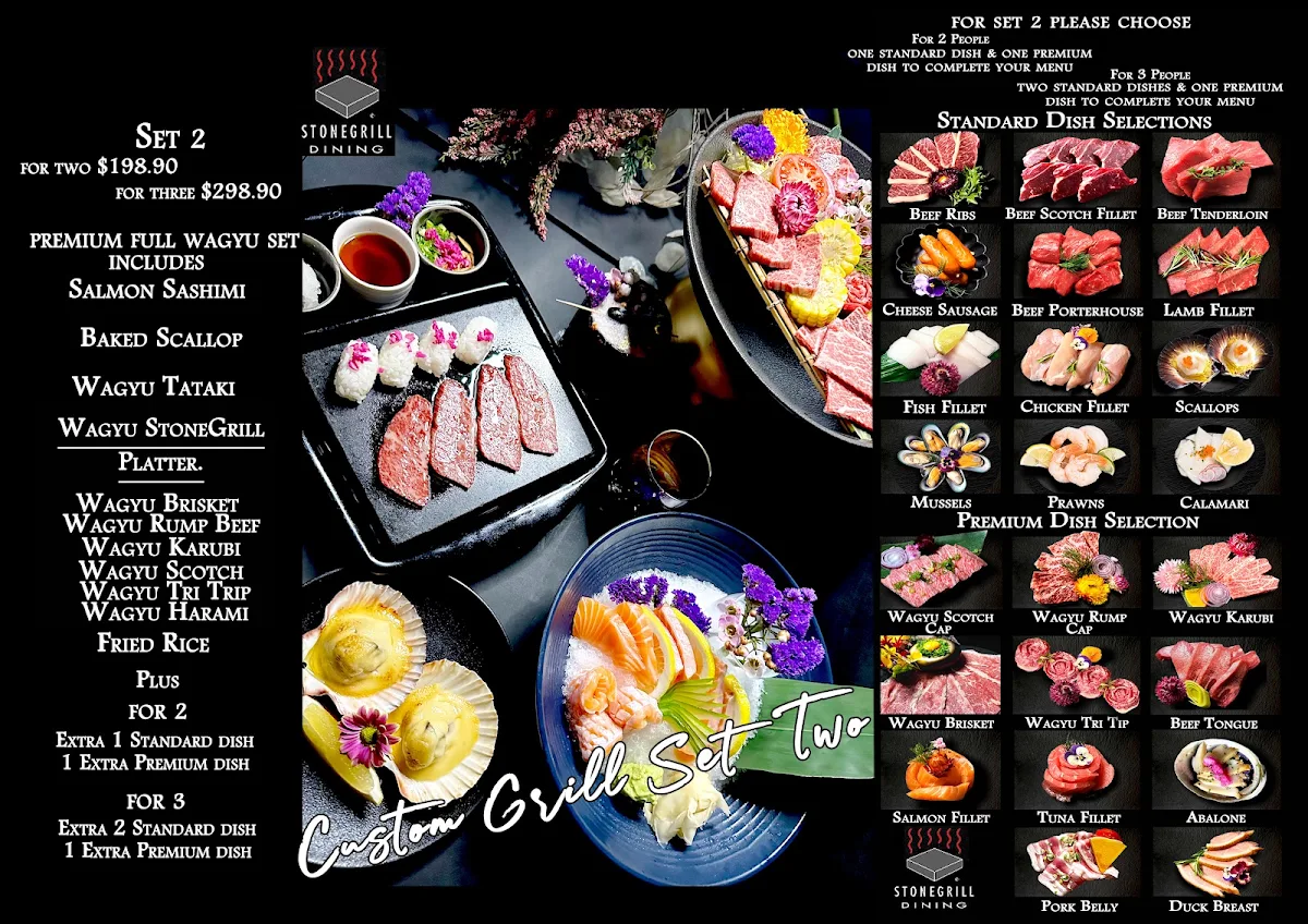 Menu, Ishiya Japanese Stonegrill