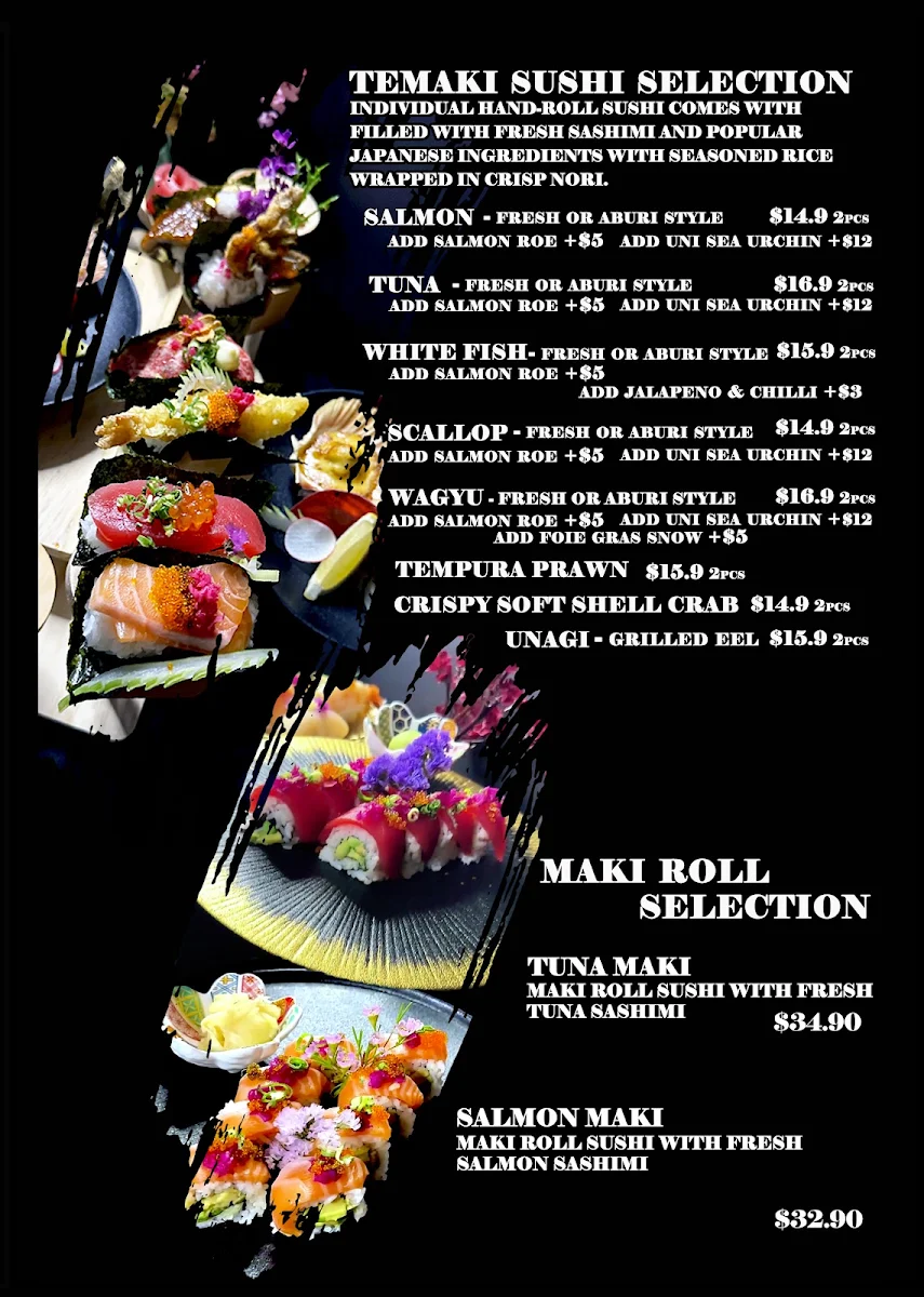 Menu, Ishiya Japanese Stonegrill