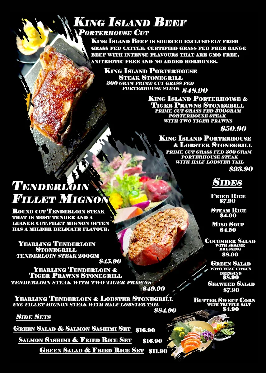 Menu, Ishiya Japanese Stonegrill