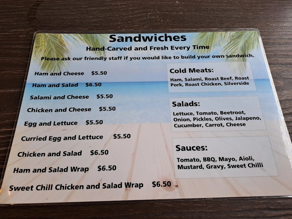 Menu, Remis by the bay cafe and carvery