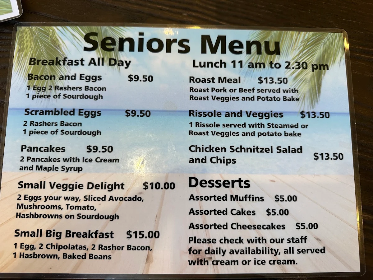 Menu, Remis by the bay cafe and carvery