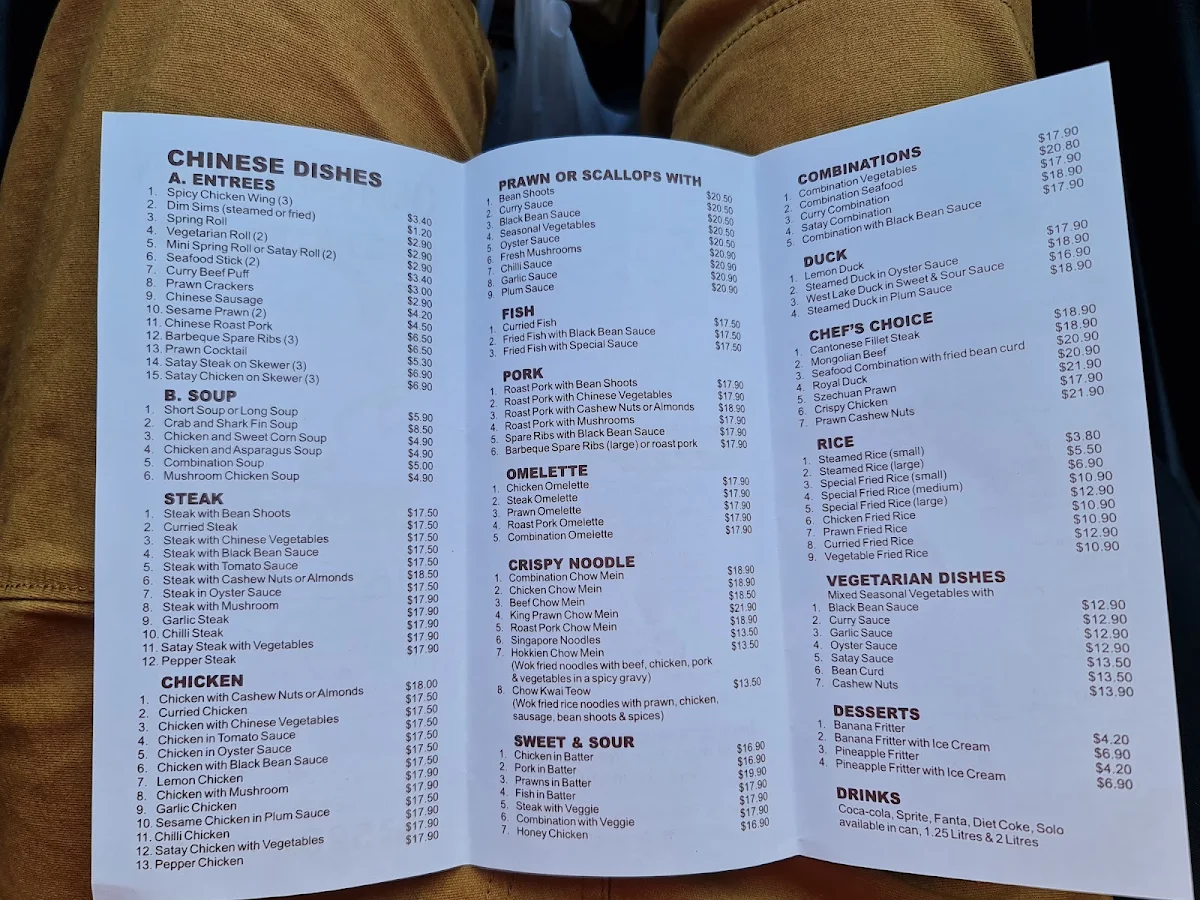 Menu, Lara Chinese Kitchen & Delicious Pizza